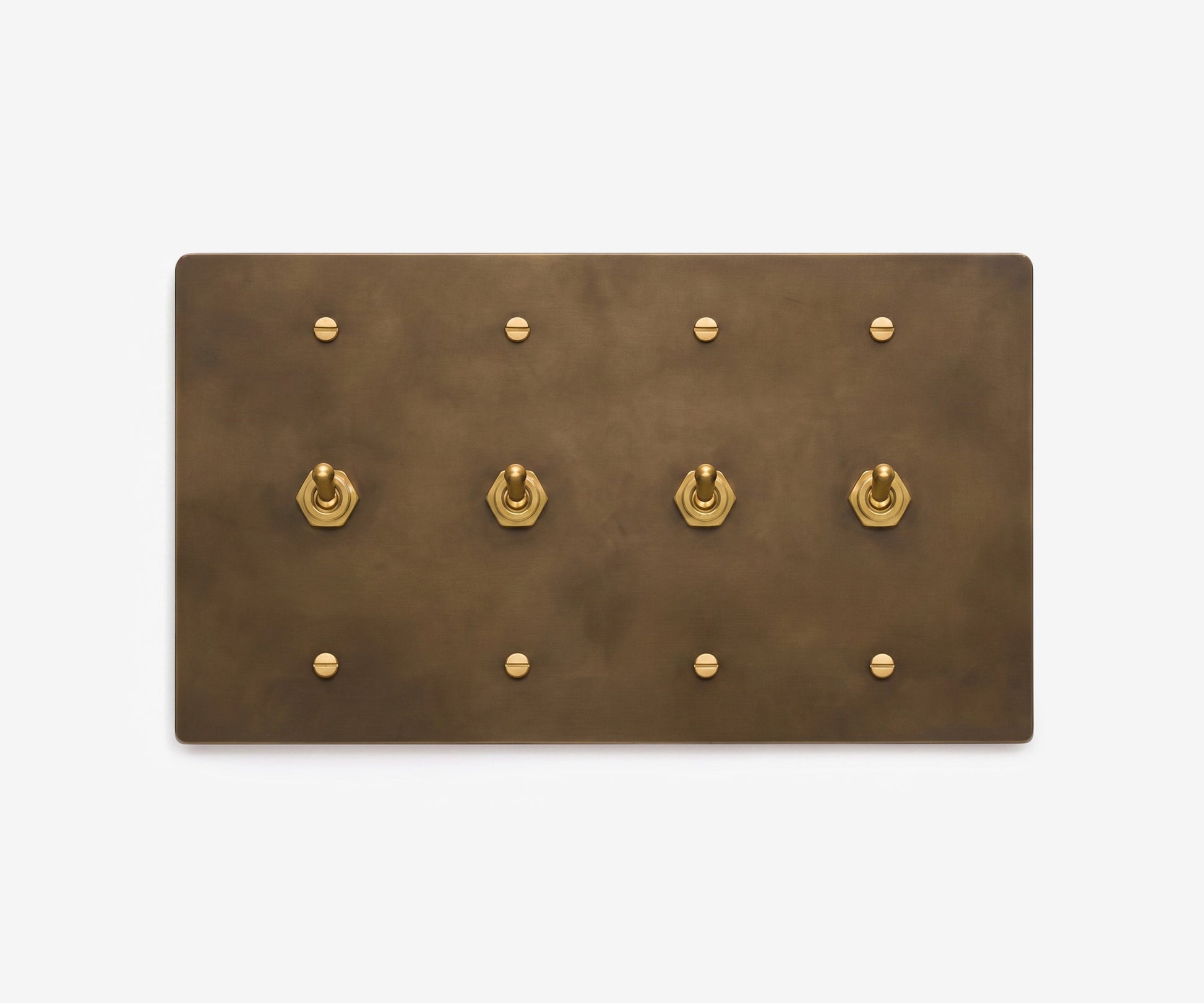 Solid Brass Switch Plate - 4 Gang