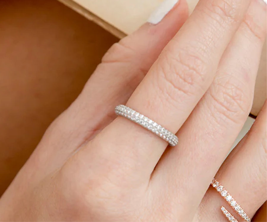 Double Row Pavé Eternity Ring