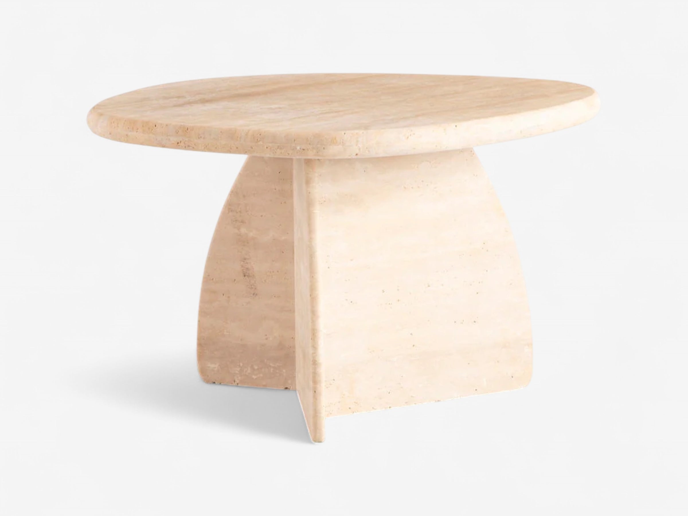 Arcus Travertine Side Table - The Essential 