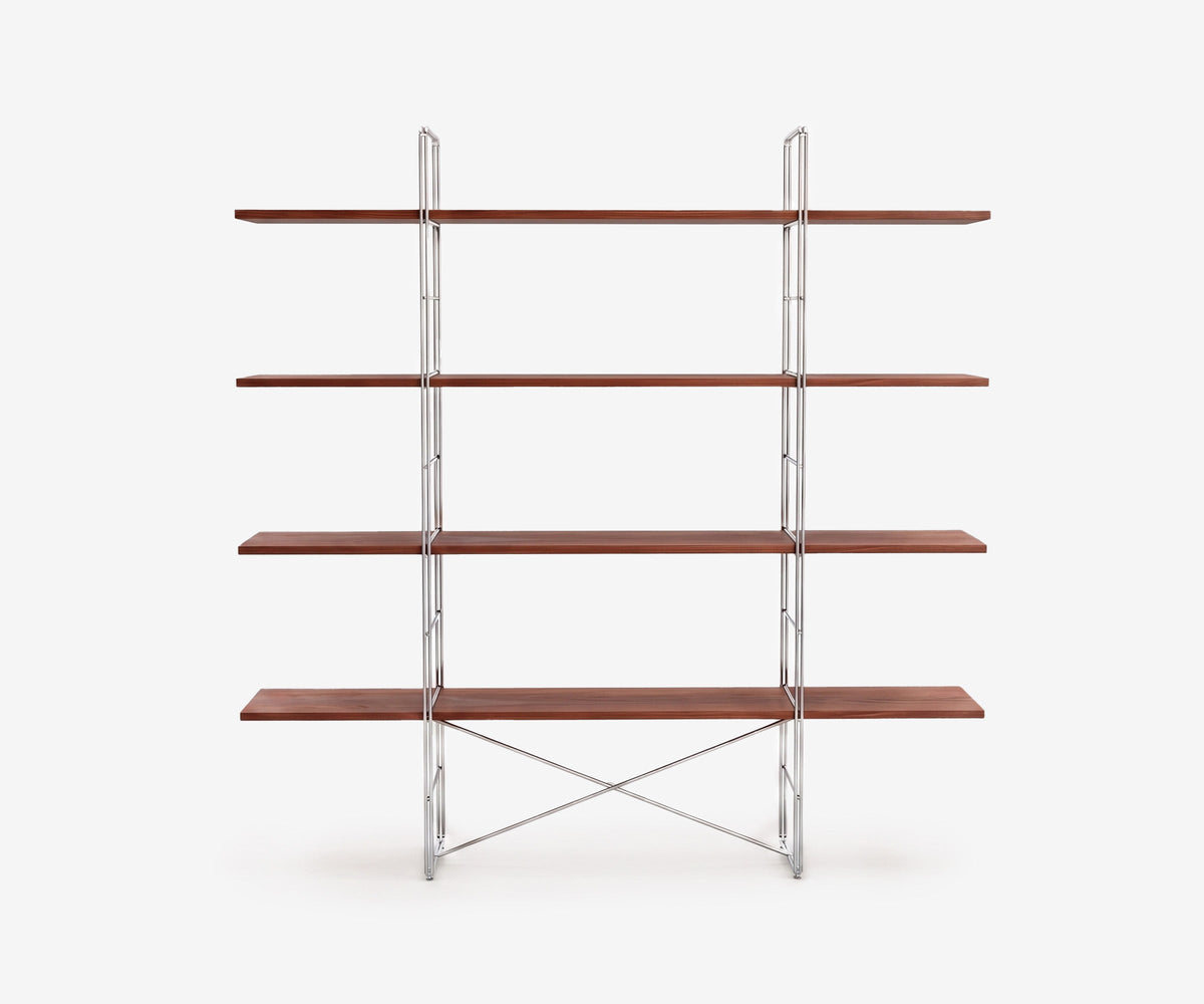 Arka Solid Wood Bookshelf in Oxblood, 47 inch, front