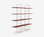 Arka Solid Wood Bookshelf in Oxblood, 47 inch, angle