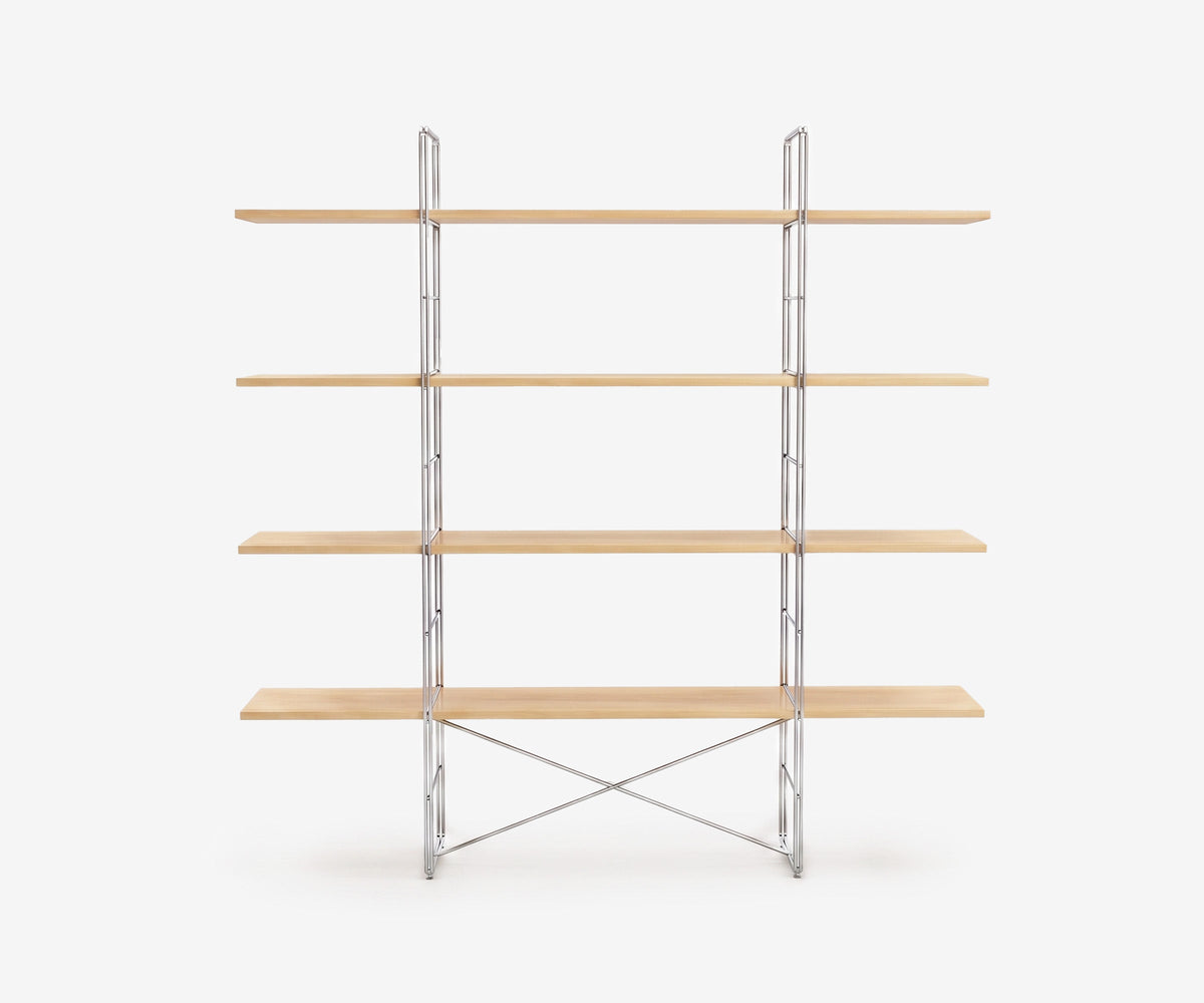 Arka Solid Wood Bookshelf in Straw, 47 inch, front