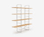 Arka Solid Wood Bookshelf in Straw, 47 inch, angle