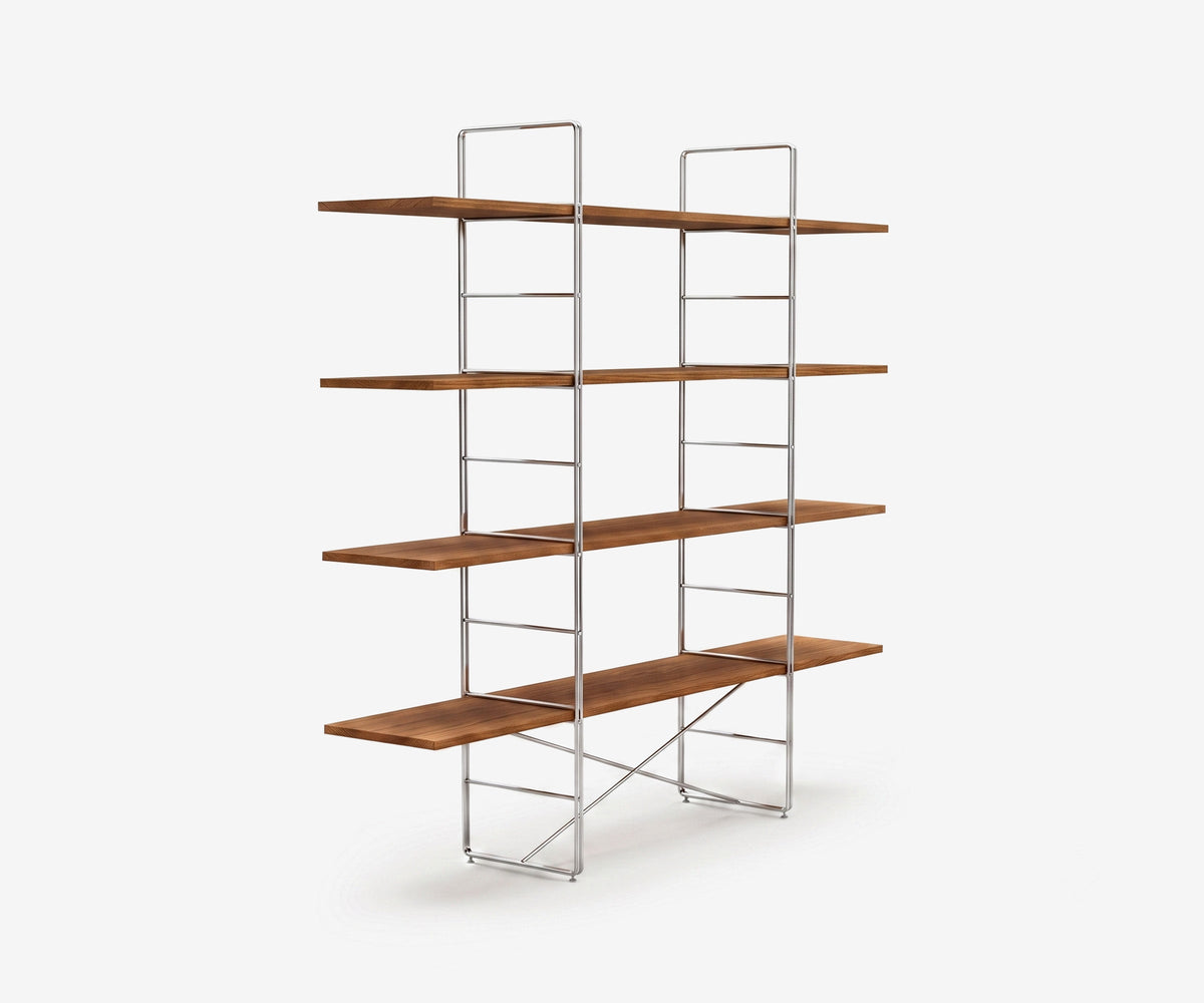 Arka Solid Wood Bookshelf in Tobacco, 47 inch, angle