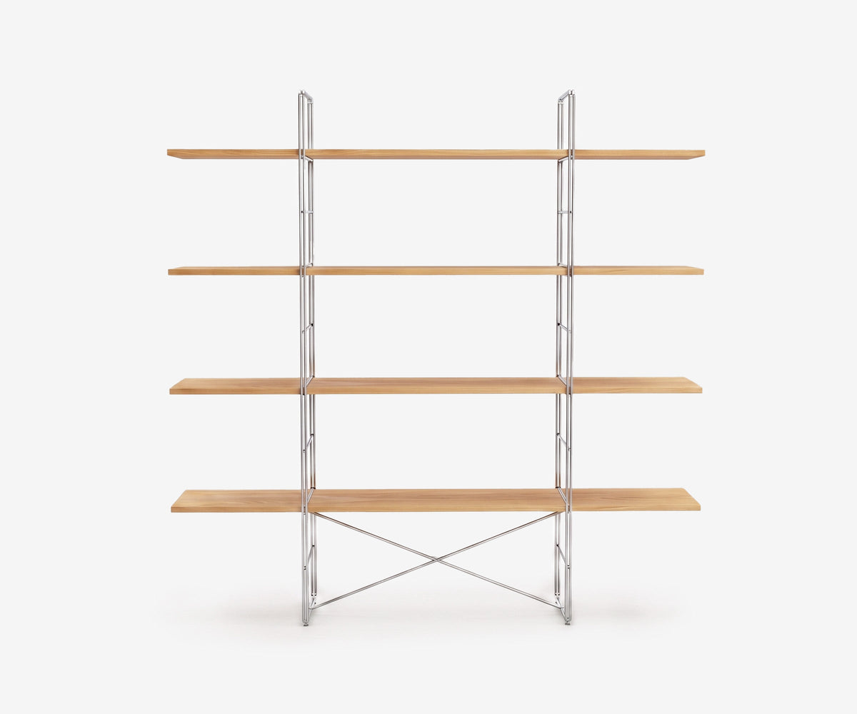 Arka Solid Wood Bookshelf in Amber, 47 inch, front