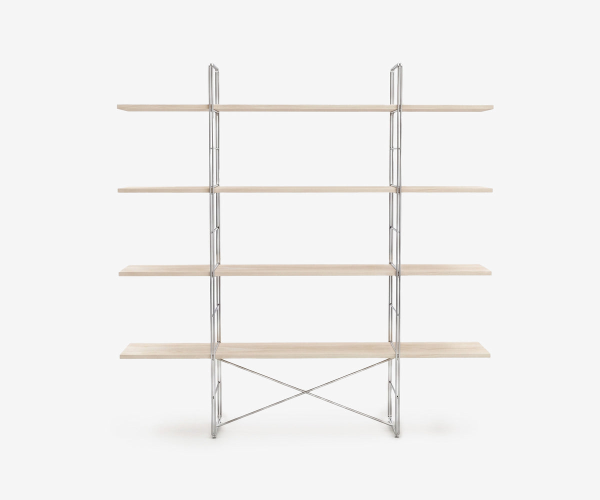 Arka Solid Wood Bookshelf in Raw, 47 inch, front