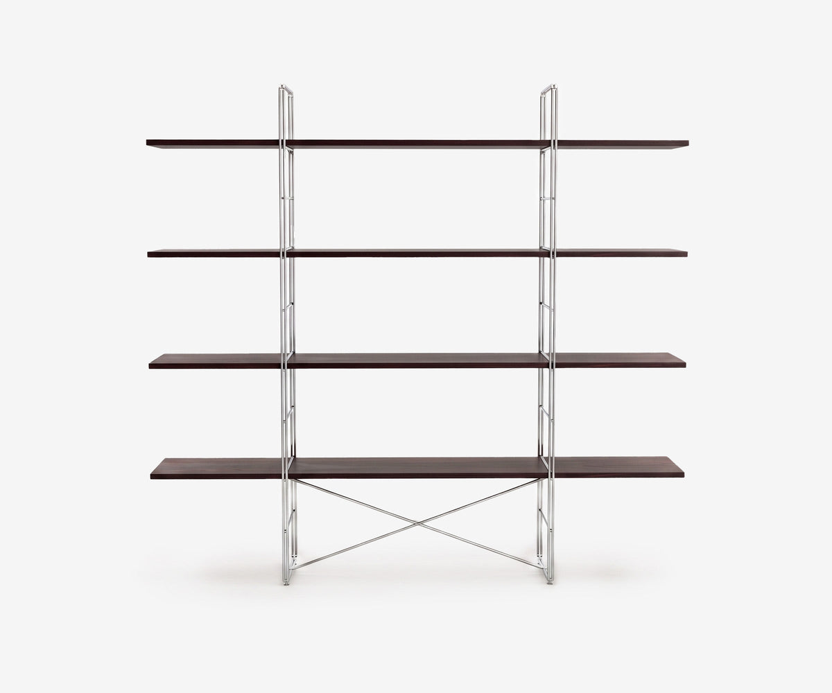 Arka Solid Wood Bookshelf in Char, 59 inch, front