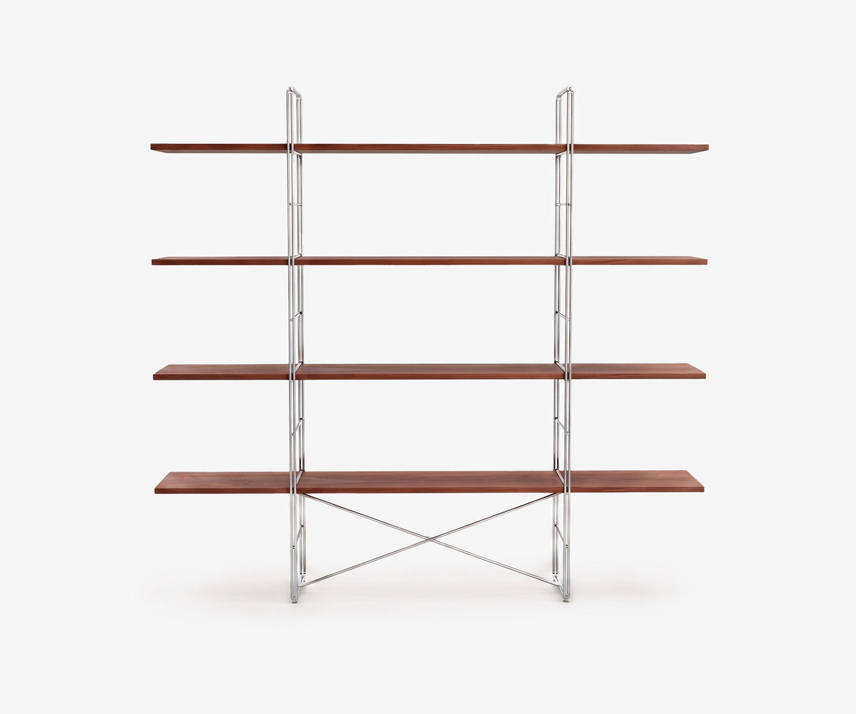 Arka Solid Wood Bookshelf in Oxblood, 59 inch, front