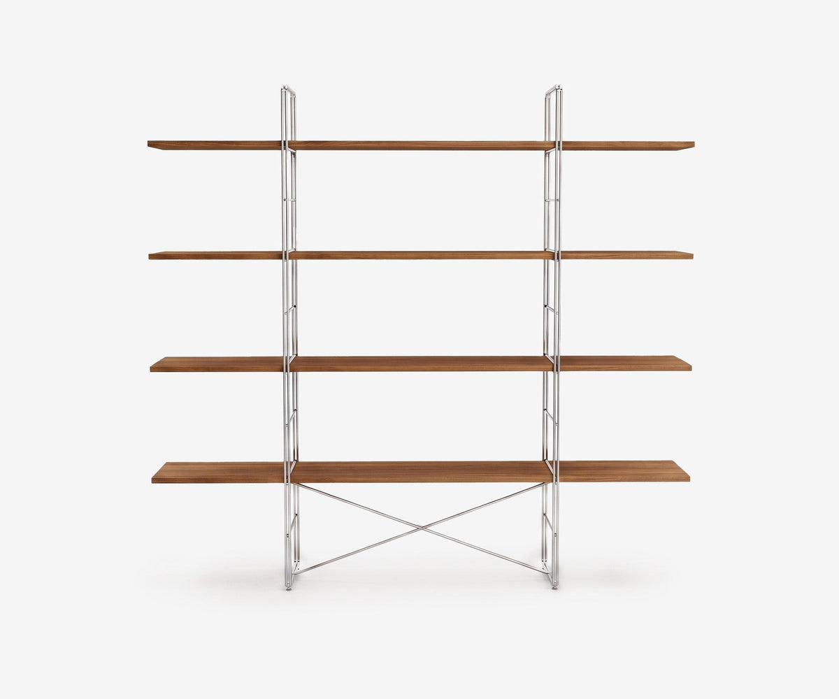Arka Solid Wood Bookshelf in Tobacco, 59 inch, front