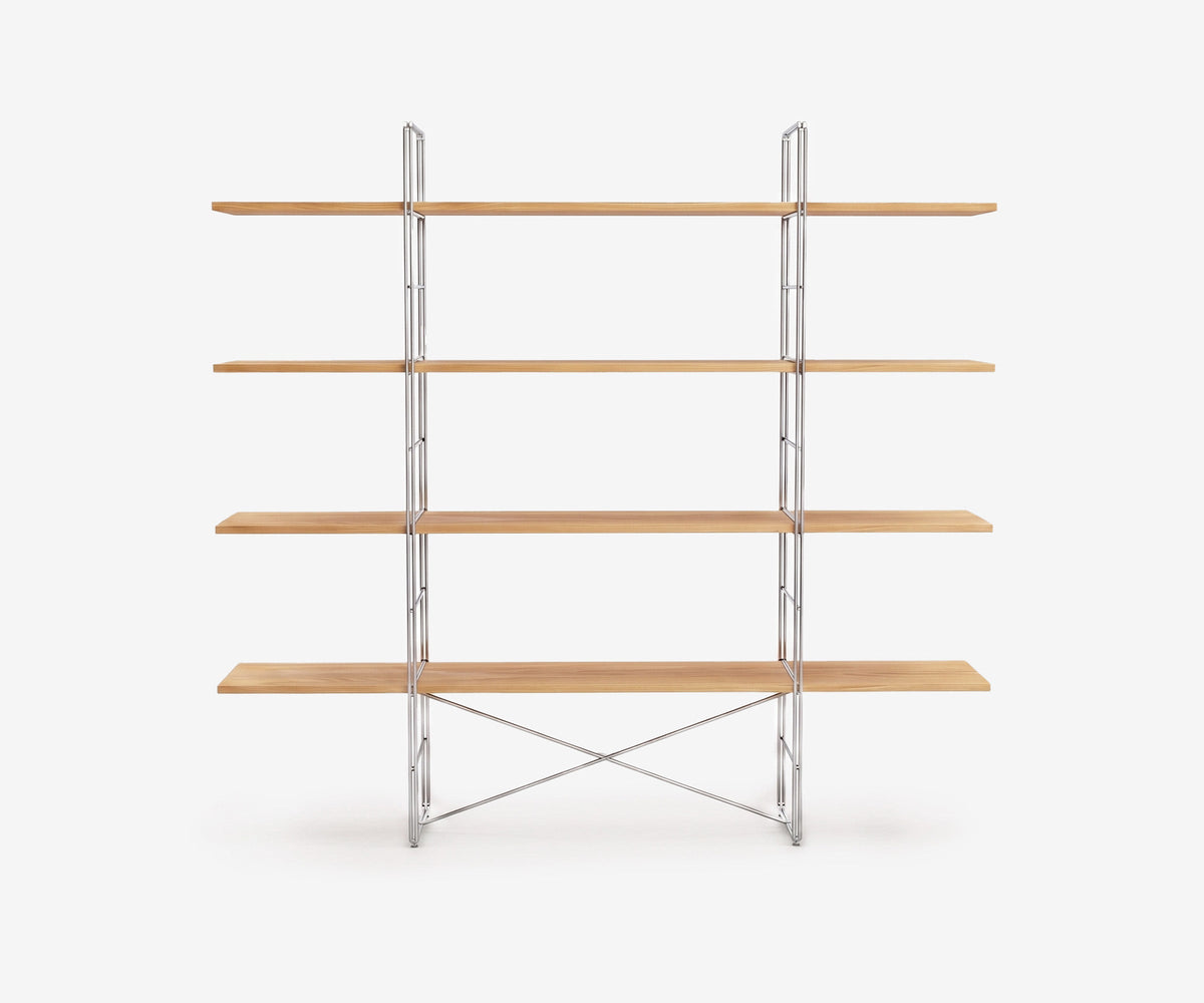 Arka Solid Wood Bookshelf in Amber, 59 inch, front