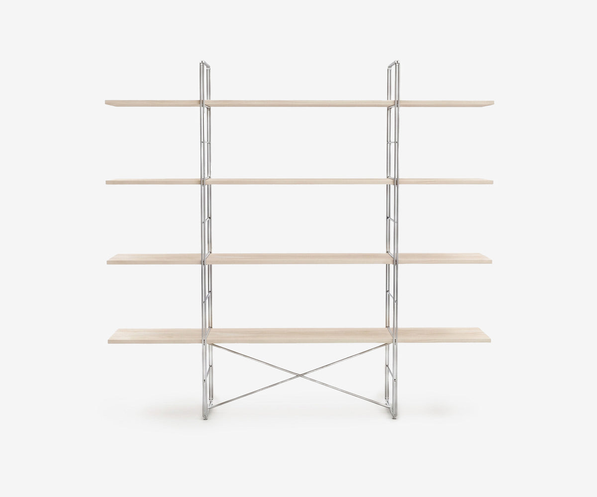 Arka Solid Wood Bookshelf in Raw, 59 inch, front