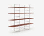 Arka Solid Wood Bookshelf in Oxblood, 67 inch, angle