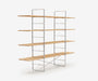 Arka Solid Wood Bookshelf in Straw, 67 inch, angle