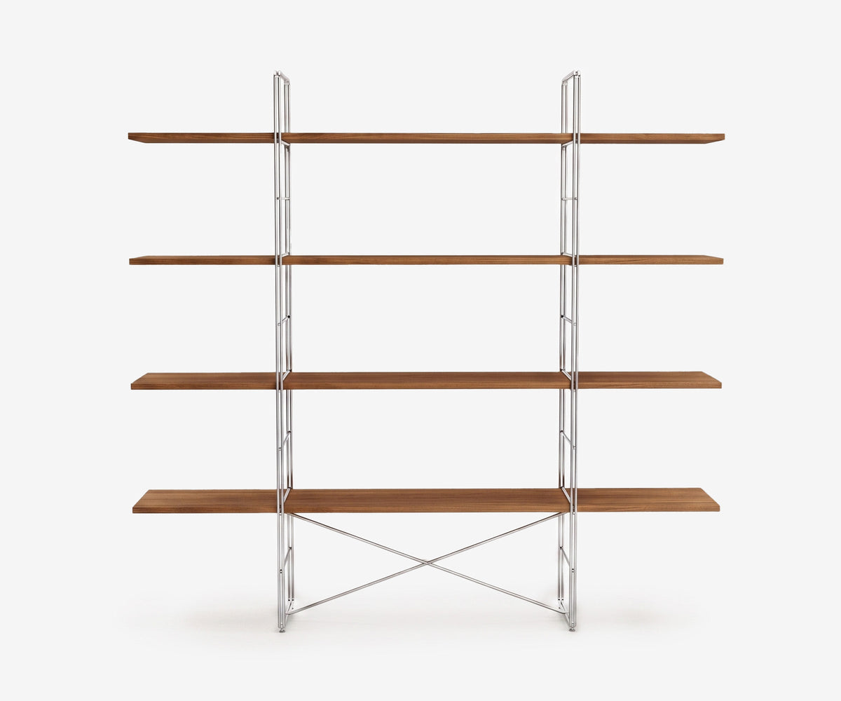 Arka Solid Wood Bookshelf in Tobacco, 67 inch, front