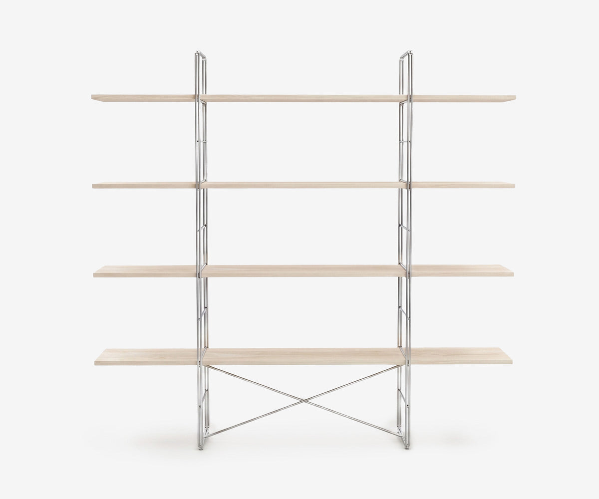 Arka Solid Wood Bookshelf in Raw, 67 inch, front