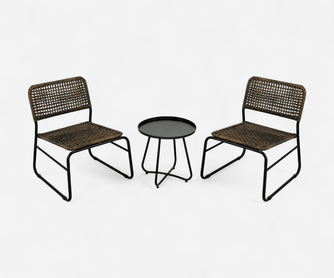 Low-Back Rattan Patio Set