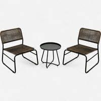 Low-Back Rattan Patio Set