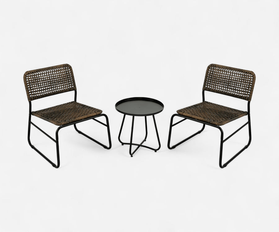 Low-Back Rattan Patio Set