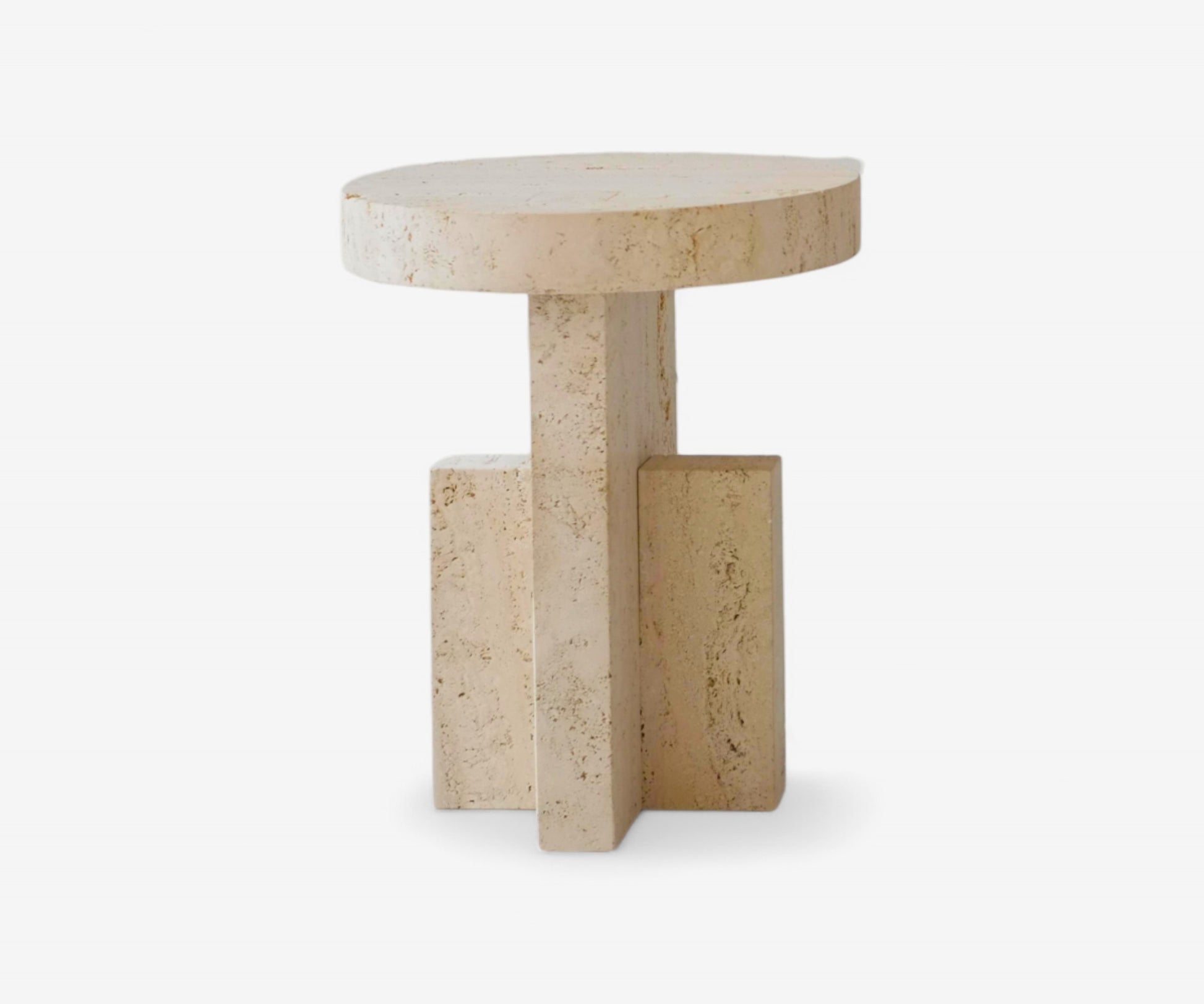 Pietra Travertine Side Table - The Essential 