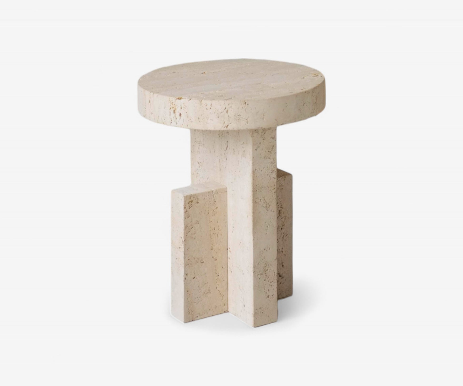Pietra Travertine Side Table - The Essential 