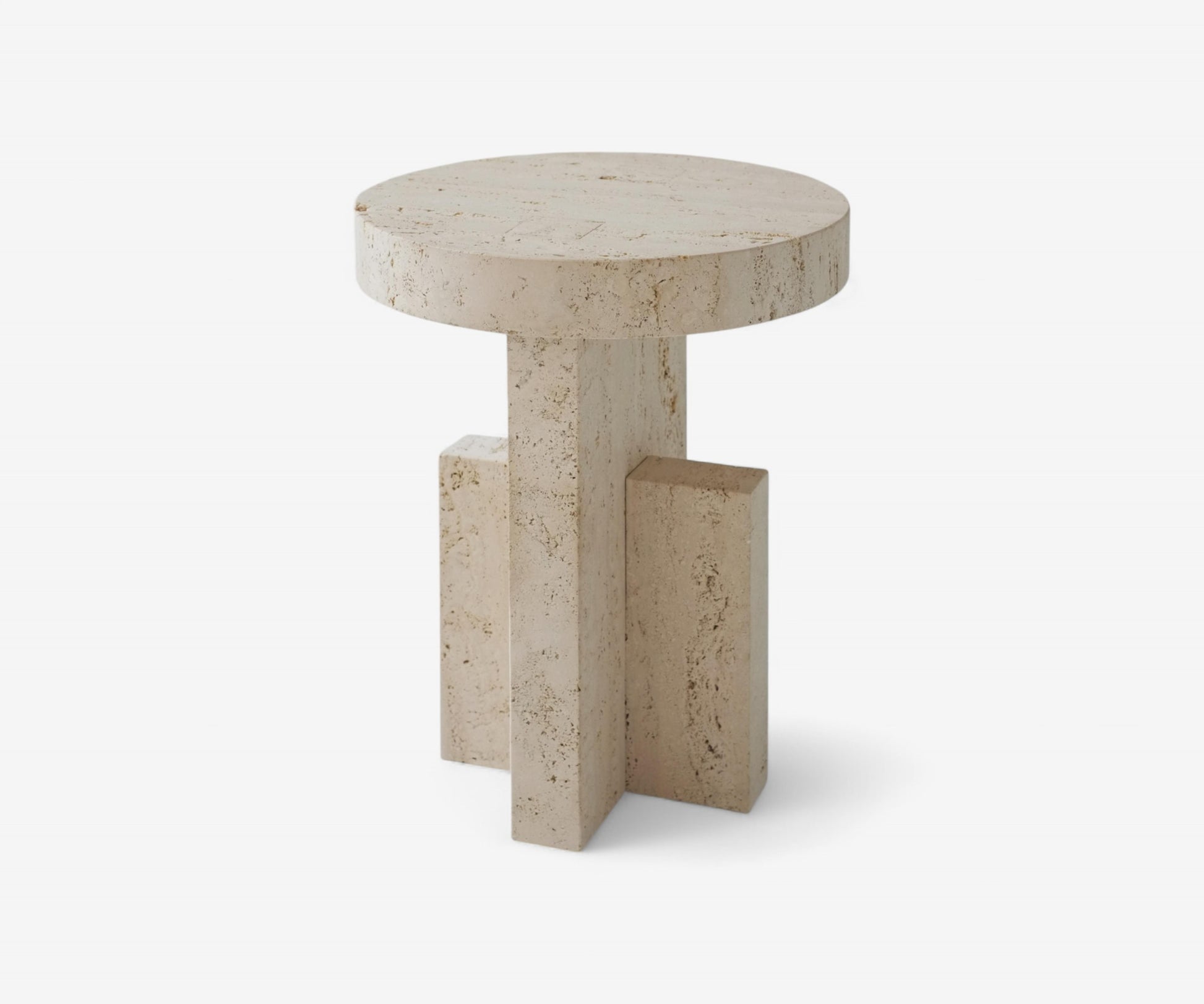 Pietra Travertine Side Table - The Essential 