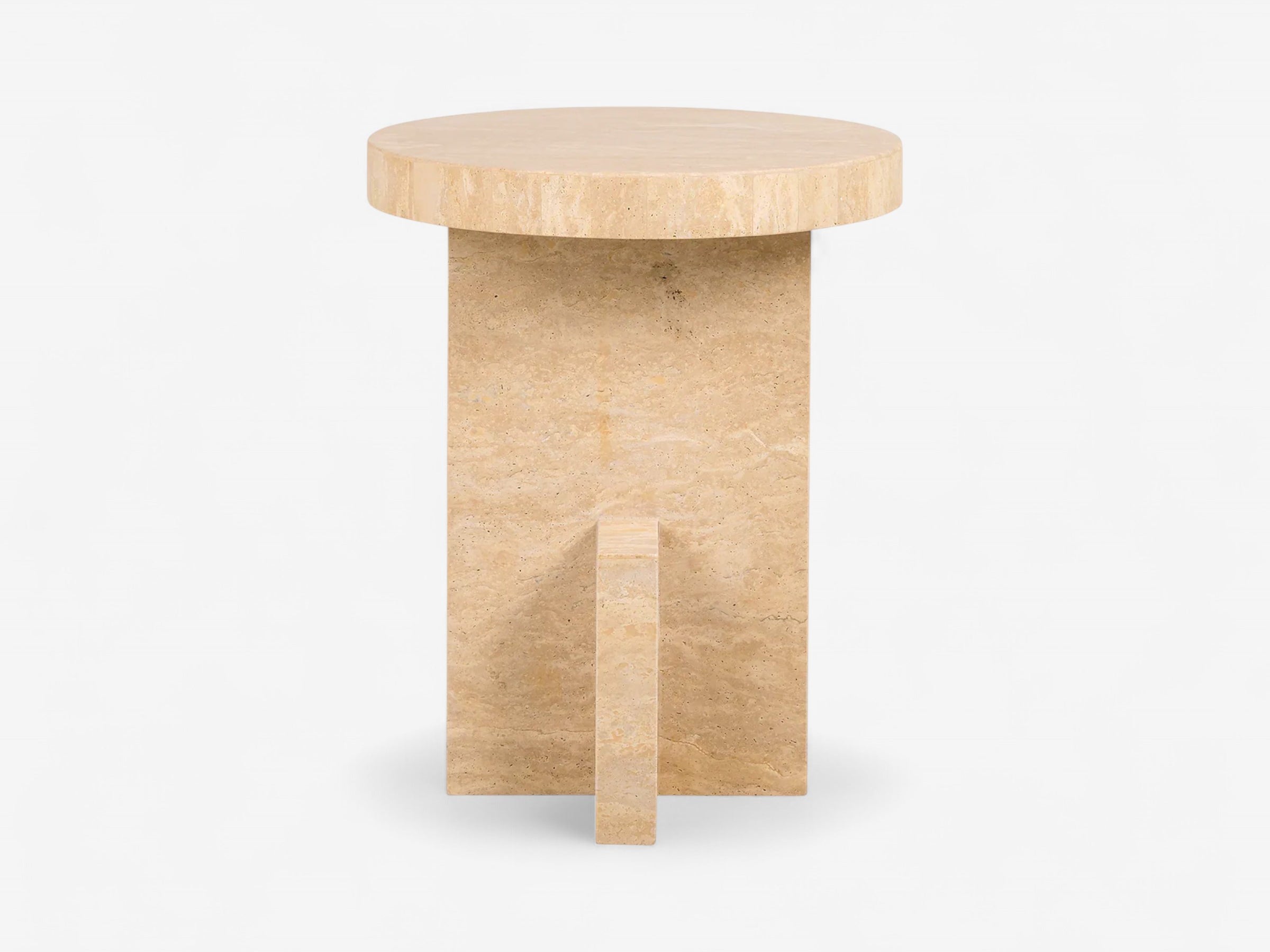 Pietra Travertine Side Table - The Essential 