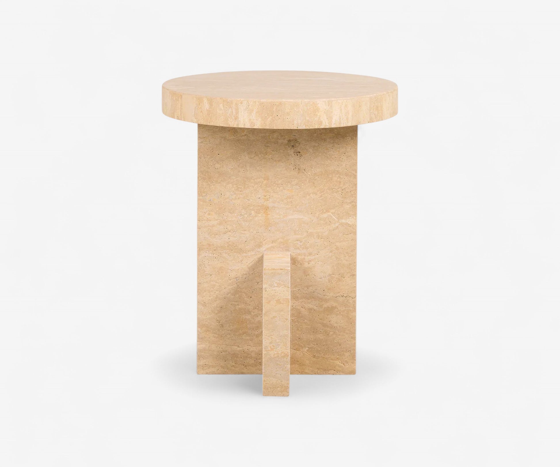 Pietra Travertine Side Table - The Essential 