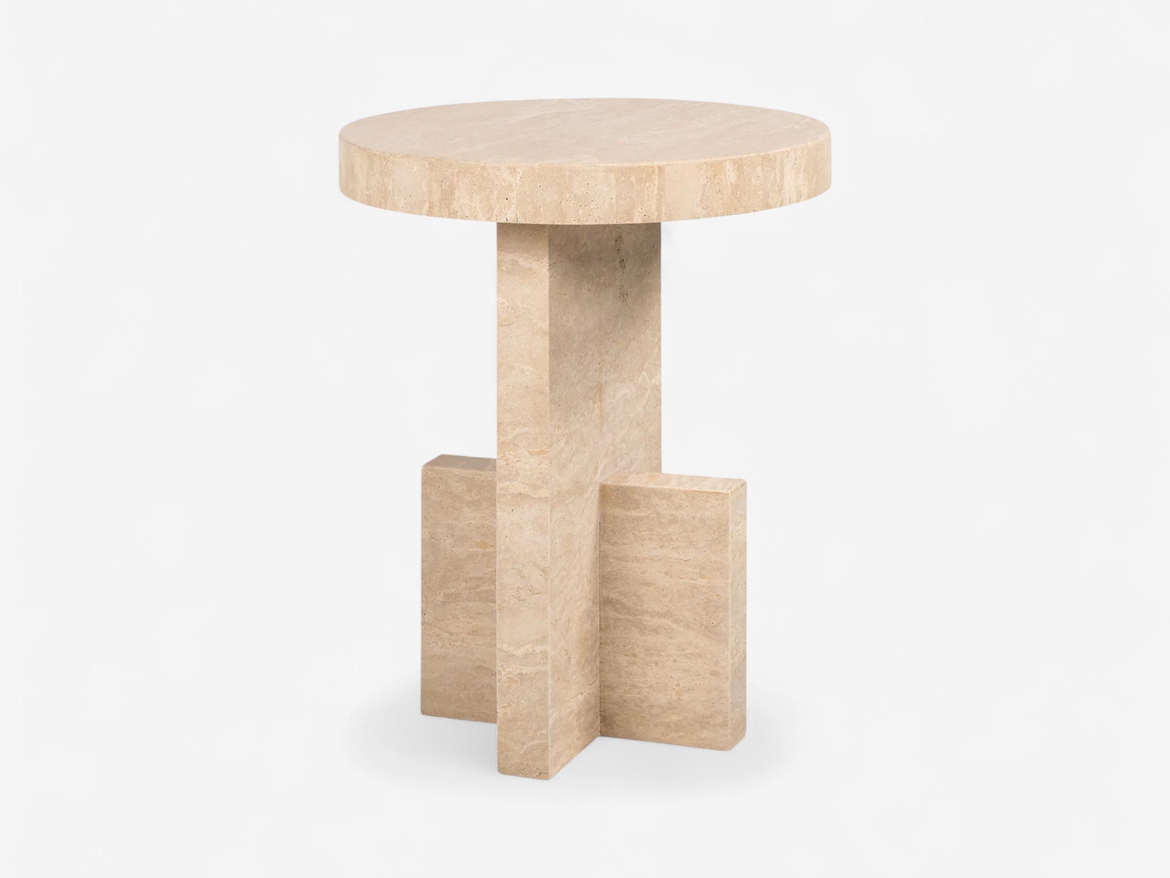 Pietra Travertine Side Table - The Essential 