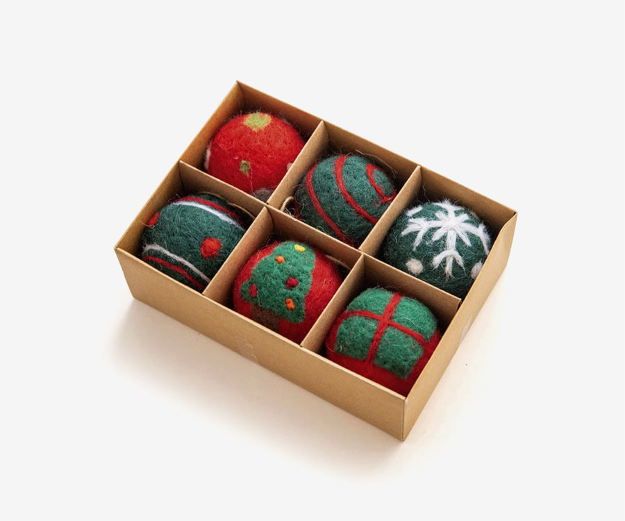 Hand-Felted Wool Ornament Set