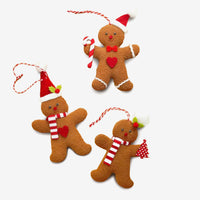 Plush Gingerbread Ornament Set