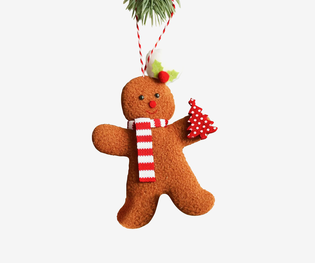 Plush Gingerbread Ornament Set