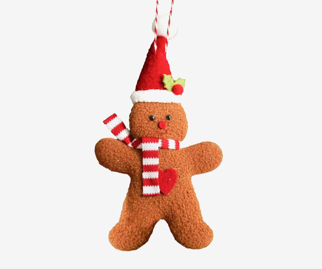 Plush Gingerbread Ornament Set