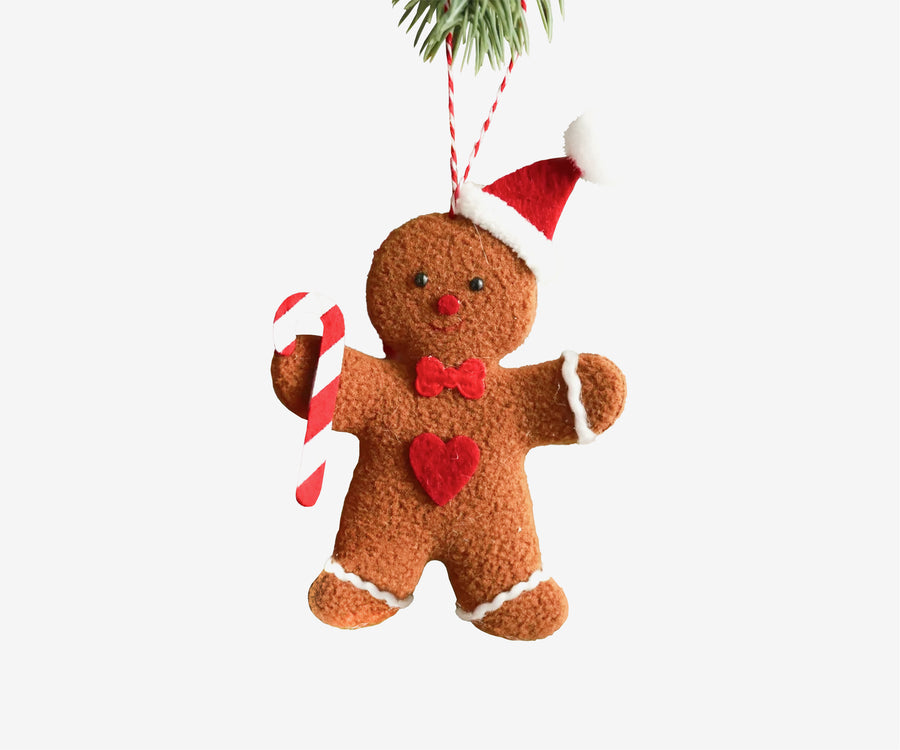 Plush Gingerbread Ornament Set