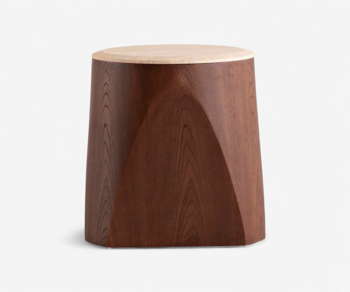 Sabbia Travertine Side Table - The Essential 