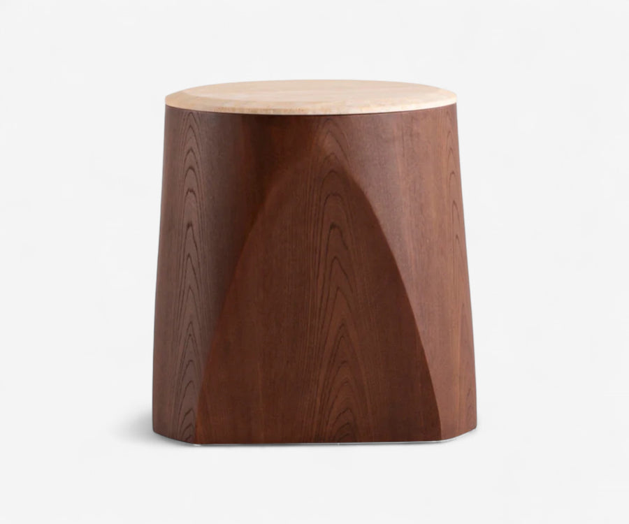 Sabbia Travertine Side Table - The Essential 