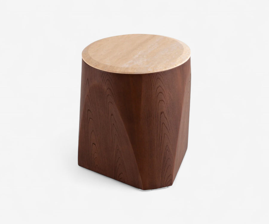 Sabbia Travertine Side Table - The Essential 