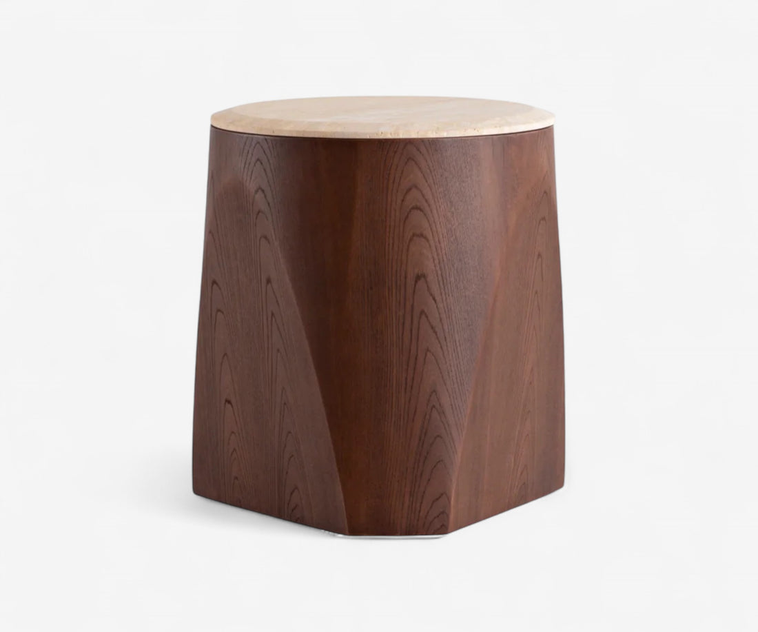 Sabbia Travertine Side Table - The Essential 