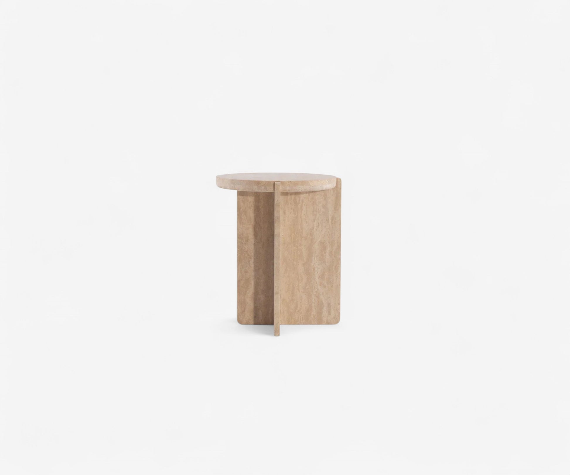 Tratto Travertine Side Table - The Essential 