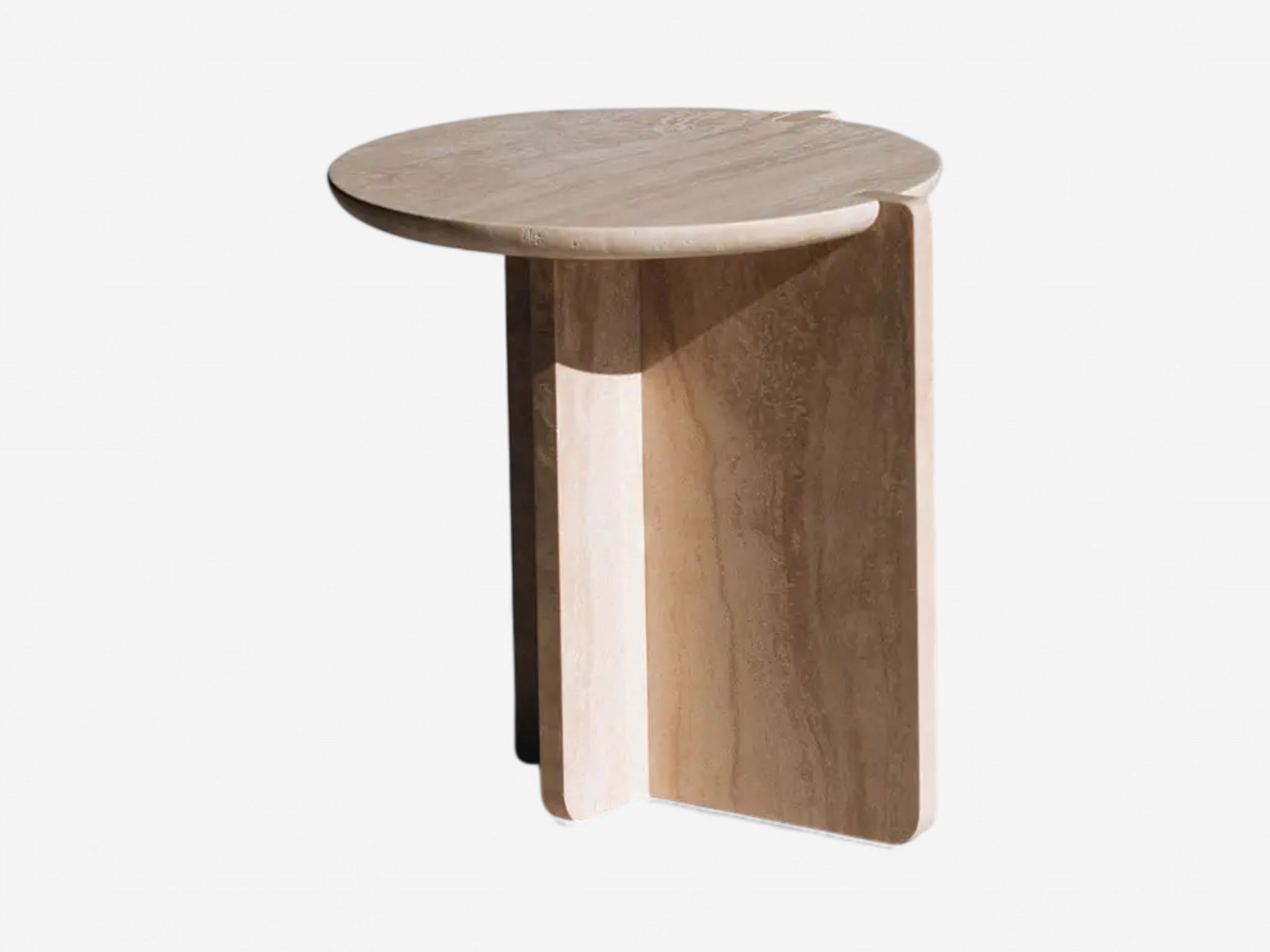 Tratto Travertine Side Table - The Essential 