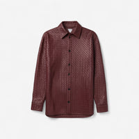 Woven Italian Leather Overshirt - The Essential 