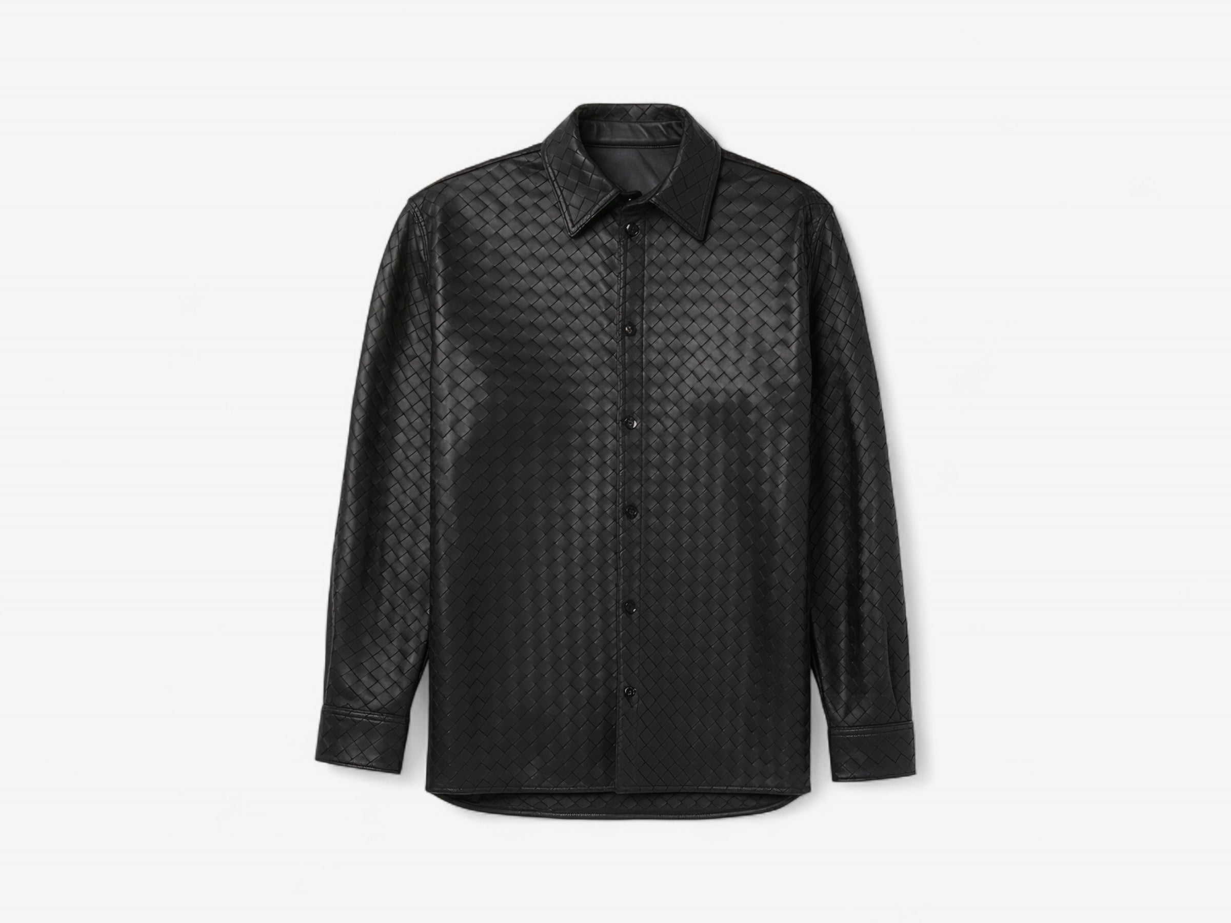 Woven Italian Leather Overshirt - The Essential 