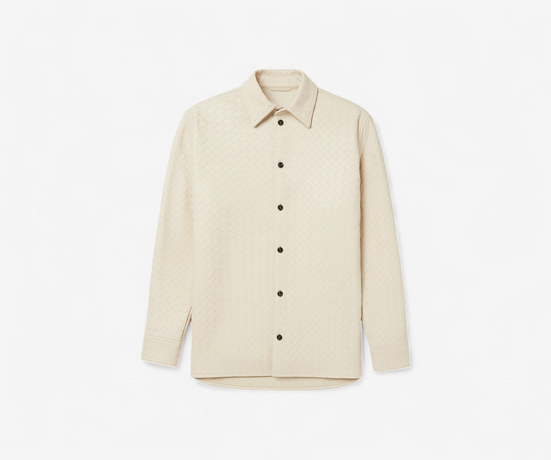 Woven Italian Leather Overshirt - The Essential 