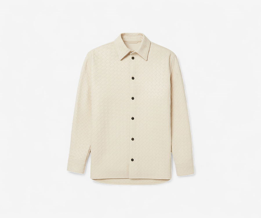 Woven Italian Leather Overshirt - The Essential 