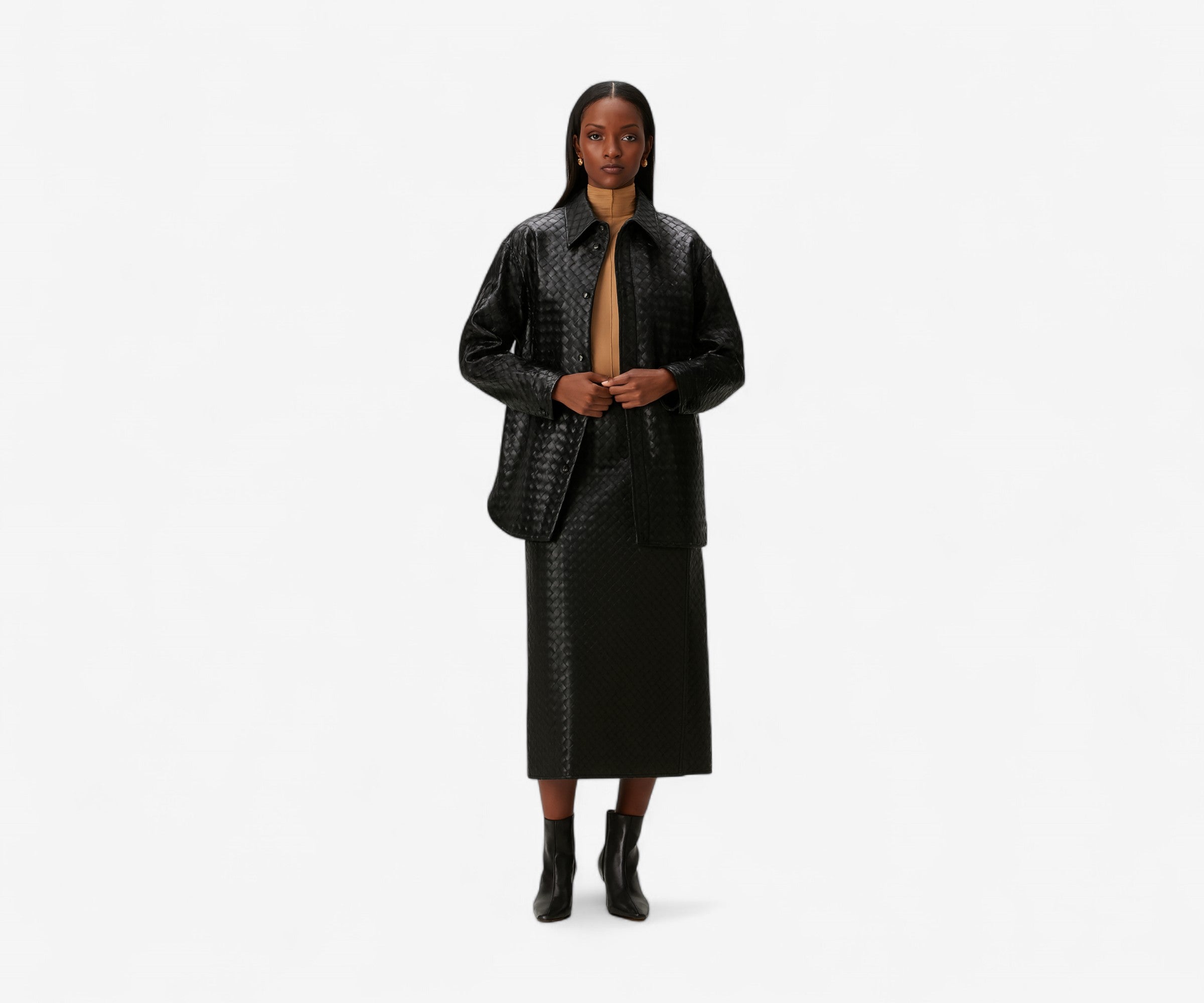Woven Italian Leather Overshirt - The Essential 