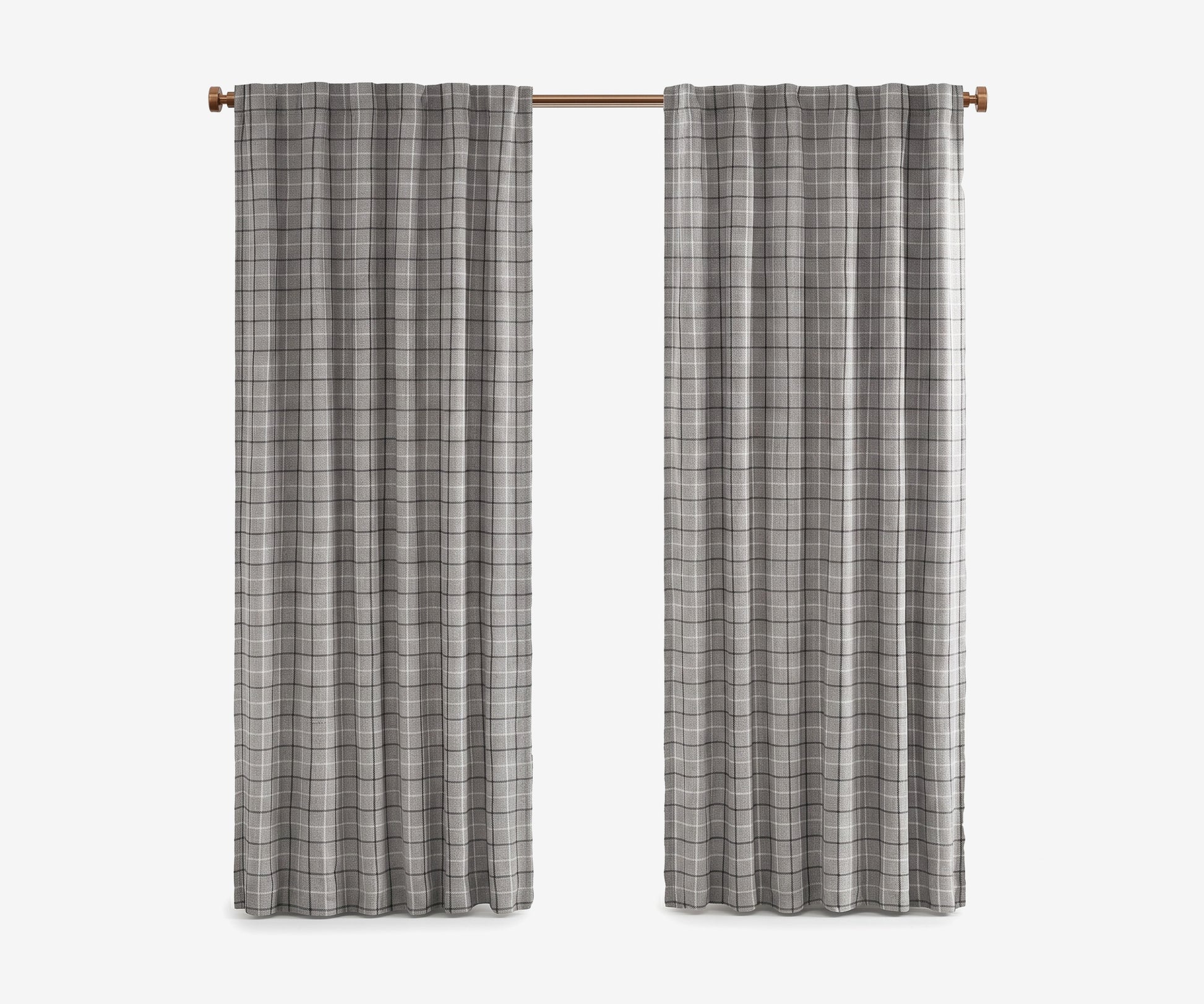 Croft Curtain Panel Gray Plaid · 2