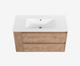 Soffit Wall-Mount Vanity 36" Oak w/ Shelf · 2