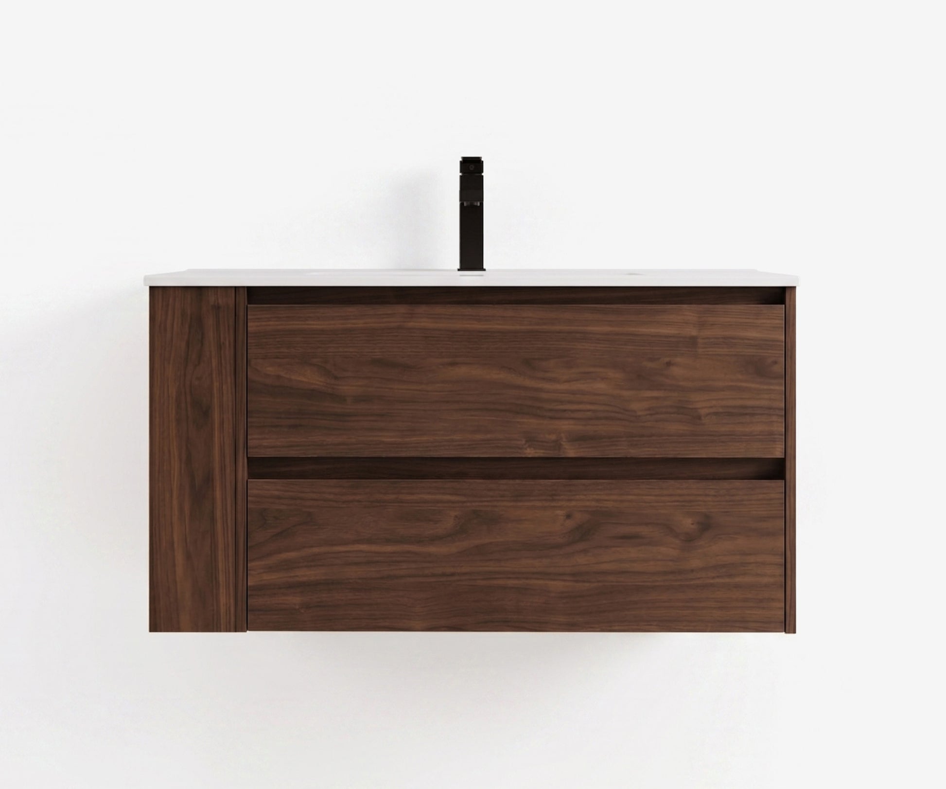 Soffit Wall-Mount Vanity 36" Walnut w/ Shelf · 5