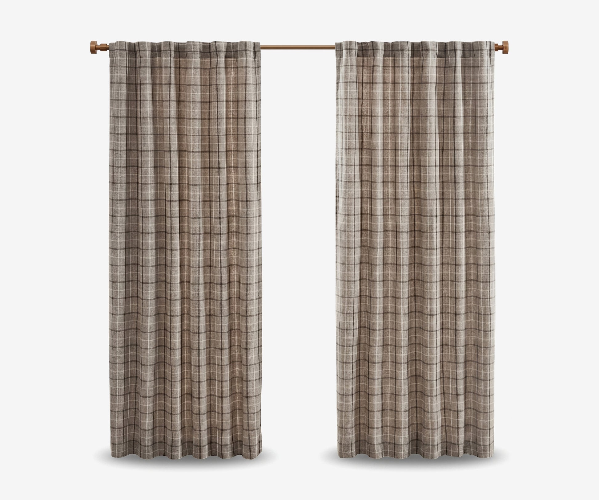 Croft Curtain Panel Khaki Plaid · 2