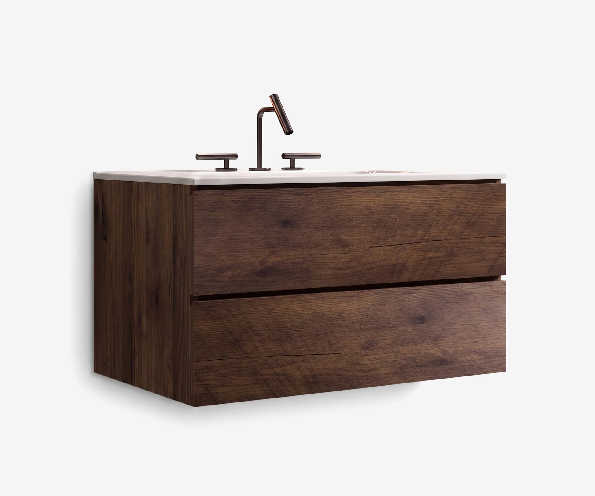 Soffit Wall-Mount Vanity 36" Walnut · 5