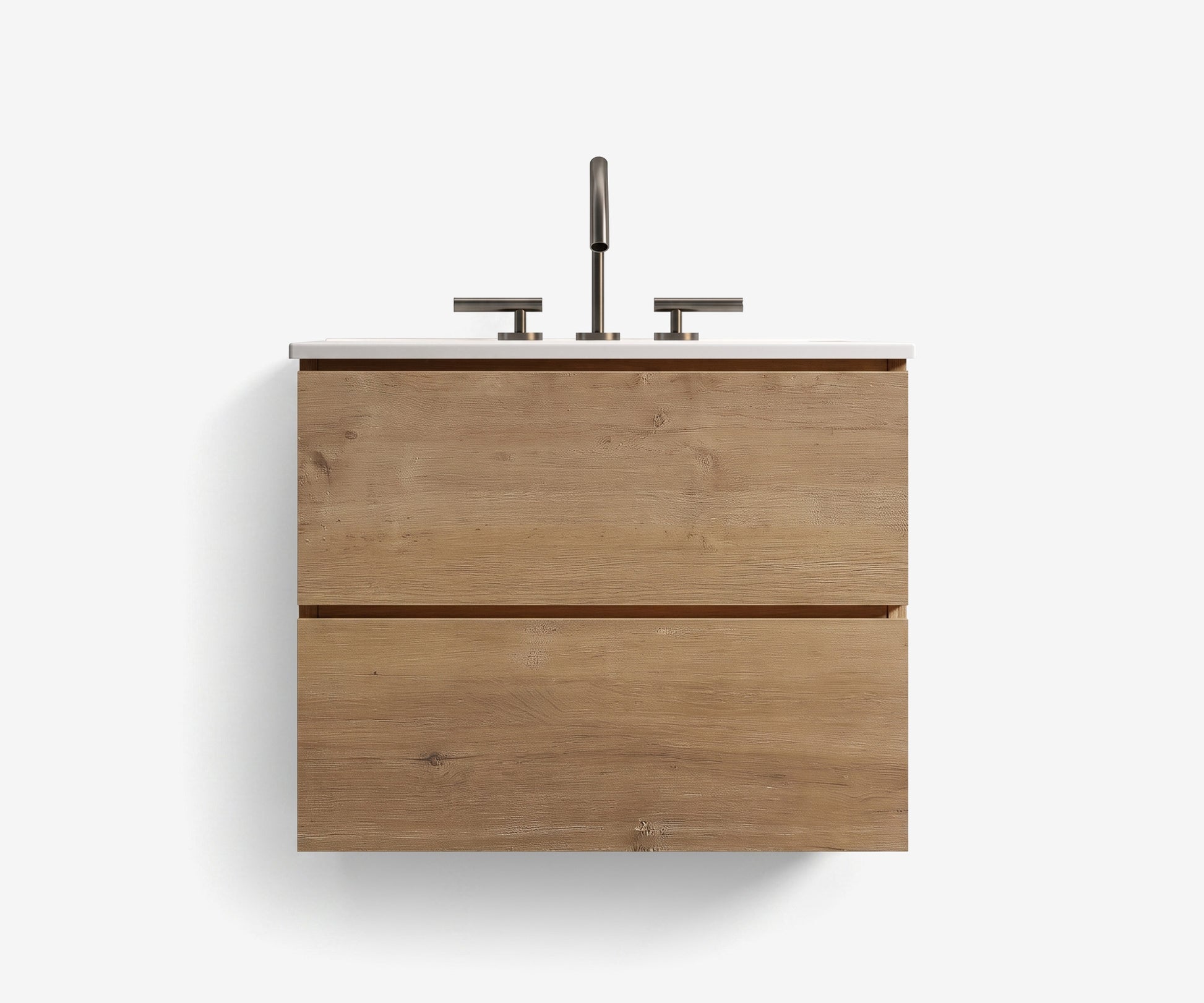 Soffit Wall-Mount Vanity 24" Oak · 2